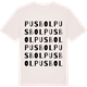 Vintage White t-shirt med Pusbol ordlek t-shirt