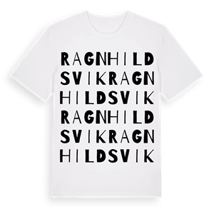 Ragnhildsvik ordlek t-shirt – ekologisk bomull t-shirt från Pinshirt