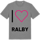 Mid Heather Gray t-shirt med Jag älskar Ralby t-shirt stort tryck