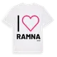 White t-shirt med Jag älskar Ramna t-shirt stort tryck
