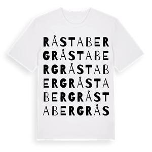 Råstaberg ordlek t-shirt – ekologisk bomull t-shirt från Pinshirt