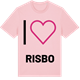Pink Cotton t-shirt med Jag älskar Risbo t-shirt stort tryck