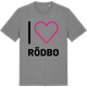Mid Heather Gray t-shirt med Jag älskar Rödbo t-shirt stort tryck