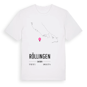 Röllingen karta t-shirt – ekologisk bomull t-shirt från Pinshirt