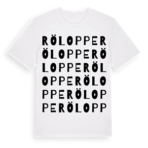 Röloppe ordlek t-shirt – ekologisk bomull t-shirt från Pinshirt