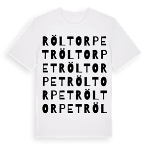 Röltorpet ordlek t-shirt – ekologisk bomull t-shirt från Pinshirt