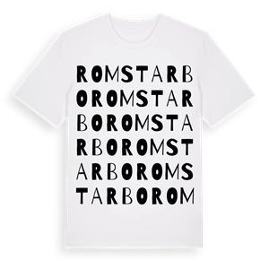 Romstarbo ordlek t-shirt – ekologisk bomull t-shirt från Pinshirt