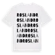 White t-shirt med Rosland ordlek t-shirt