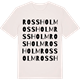Vintage White t-shirt med Rossholm ordlek t-shirt
