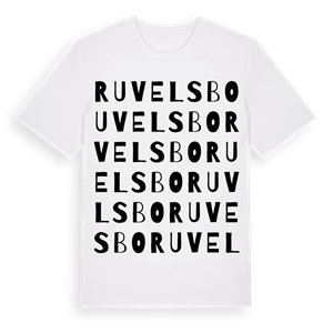Ruvelsbo ordlek t-shirt – ekologisk bomull t-shirt från Pinshirt
