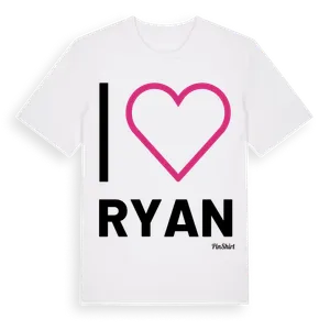 Jag älskar Ryan t-shirt stort tryck – ekologisk bomull t-shirt från Pinshirt