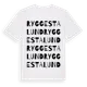 White t-shirt med Ryggestalund ordlek t-shirt