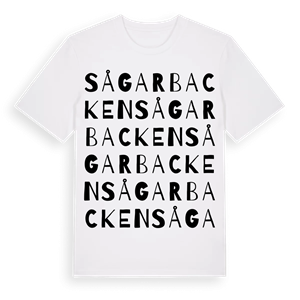 Sågarbacken ordlek t-shirt – ekologisk bomull t-shirt från Pinshirt