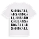 White t-shirt med Sandkällan ordlek t-shirt