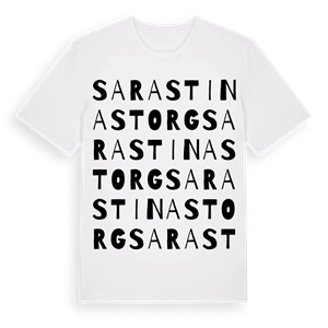 Sara Stinas torg ordlek t-shirt – ekologisk bomull t-shirt från Pinshirt
