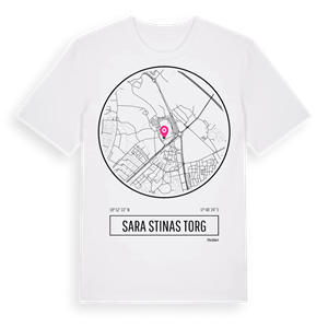 Sara Stinas torg t-shirt – ekologisk bomull t-shirt från Pinshirt