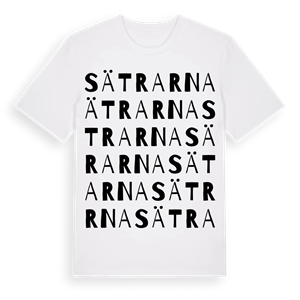 Sätrarna ordlek t-shirt – ekologisk bomull t-shirt från Pinshirt
