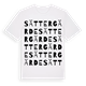White t-shirt med Sättergärde ordlek t-shirt