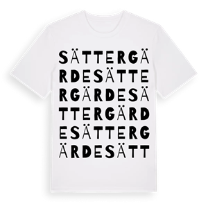 Sättergärde ordlek t-shirt – ekologisk bomull t-shirt från Pinshirt