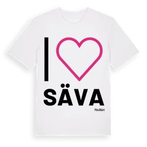 Jag älskar Säva t-shirt stort tryck – ekologisk bomull t-shirt från Pinshirt