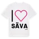White t-shirt med Jag älskar Säva t-shirt stort tryck