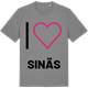 Mid Heather Gray t-shirt med Jag älskar Sinäs t-shirt stort tryck