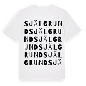 Själgrund ordlek t-shirt – ekologisk bomull t-shirt från Pinshirt