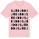 Pink Cotton t-shirt med Sjöruddu ordlek t-shirt