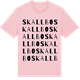 Pink Cotton t-shirt med Skallbo ordlek t-shirt