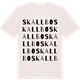 Vintage White t-shirt med Skallbo ordlek t-shirt