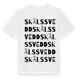 White t-shirt med Skälssvedd ordlek t-shirt