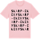 Pink Cotton t-shirt med Skarp-Ekeby ordlek t-shirt