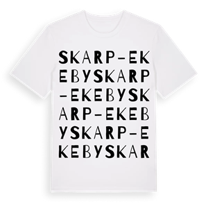 Skarp-Ekeby ordlek t-shirt – ekologisk bomull t-shirt från Pinshirt