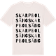 Vintage White t-shirt med Skarpbolsäng ordlek t-shirt