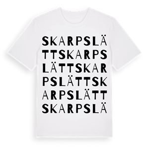Skarpslätt ordlek t-shirt – ekologisk bomull t-shirt från Pinshirt
