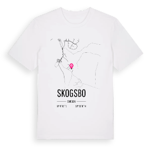 Skogsbo karta t-shirt – ekologisk bomull t-shirt från Pinshirt