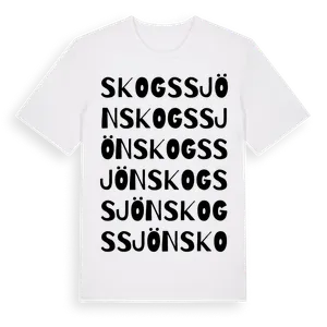 Skogssjön ordlek t-shirt – ekologisk bomull t-shirt från Pinshirt