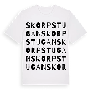 Skorpstugan ordlek t-shirt – ekologisk bomull t-shirt från Pinshirt