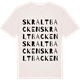 Vintage White t-shirt med Skraltbacken ordlek t-shirt