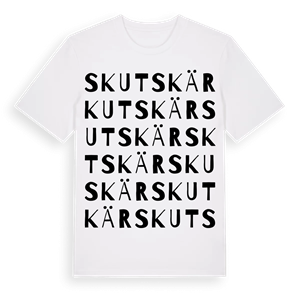 Skutskär ordlek t-shirt – ekologisk bomull t-shirt från Pinshirt