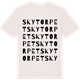 Vintage White t-shirt med Skytorpet ordlek t-shirt