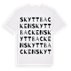 White t-shirt med Skyttbacken ordlek t-shirt