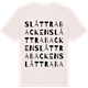 Vintage White t-shirt med Slåttrabacken ordlek t-shirt