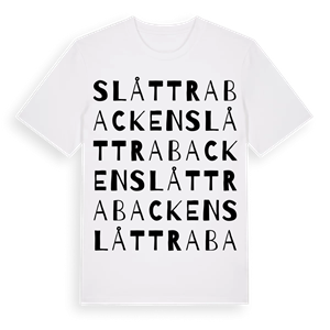 Slåttrabacken ordlek t-shirt – ekologisk bomull t-shirt från Pinshirt