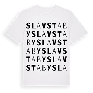 Slavsta by ordlek t-shirt – ekologisk bomull t-shirt från Pinshirt