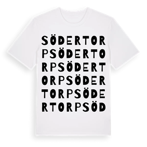 Södertorp ordlek t-shirt – ekologisk bomull t-shirt från Pinshirt