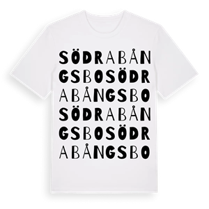 Södra Bångsbo ordlek t-shirt – ekologisk bomull t-shirt från Pinshirt