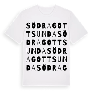 Södra Gottsunda ordlek t-shirt – ekologisk bomull t-shirt från Pinshirt