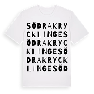 Södra Krycklinge ordlek t-shirt – ekologisk bomull t-shirt från Pinshirt