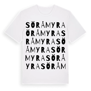 Söråmyra ordlek t-shirt – ekologisk bomull t-shirt från Pinshirt